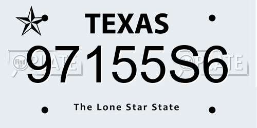 97155S6 Texas License Plate