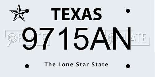 9715AN Texas License Plate