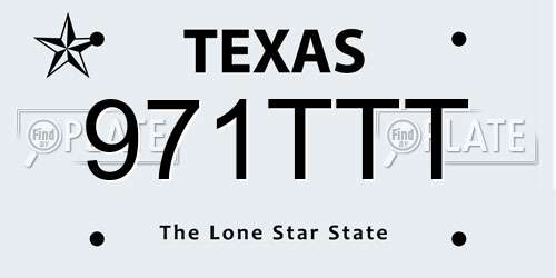 971TTT Texas License Plate