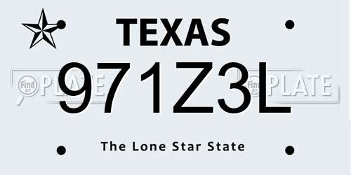 971Z3L Texas License Plate