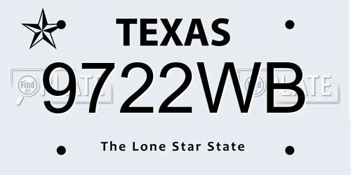 9722WB Texas License Plate