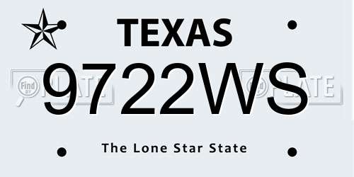 9722WS Texas License Plate