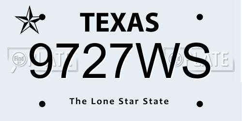 9727WS Texas License Plate