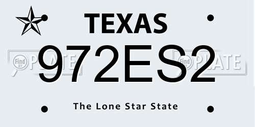 972ES2 Texas License Plate