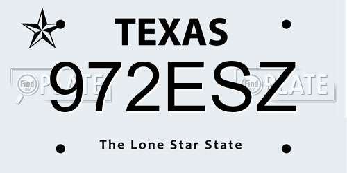 972ESZ Texas License Plate