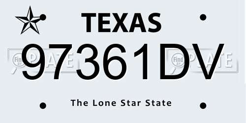 97361DV Texas License Plate