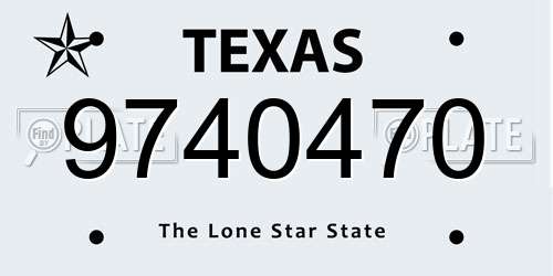 9740470 Texas License Plate