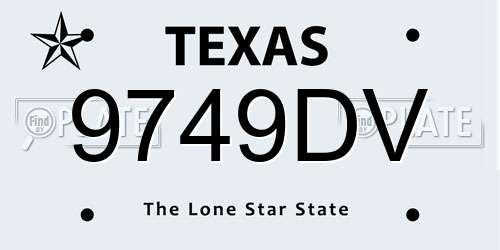 9749DV Texas License Plate