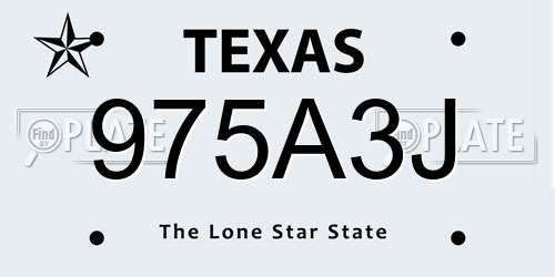 975A3J Texas License Plate