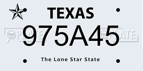975A45 Texas License Plate