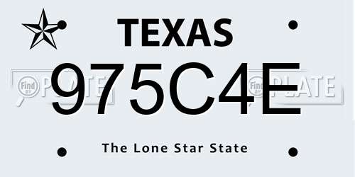 975C4E Texas License Plate