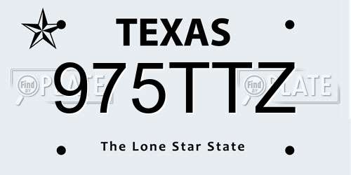 975TTZ Texas License Plate
