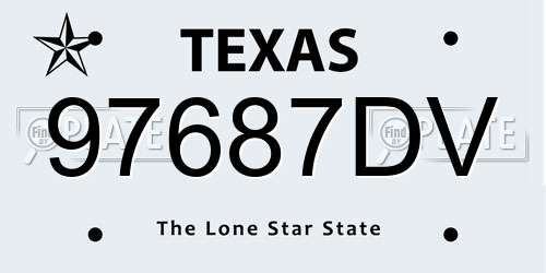 97687DV Texas License Plate