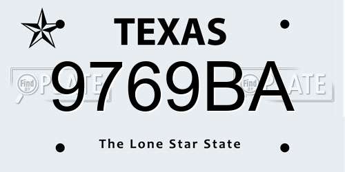 9769BA Texas License Plate