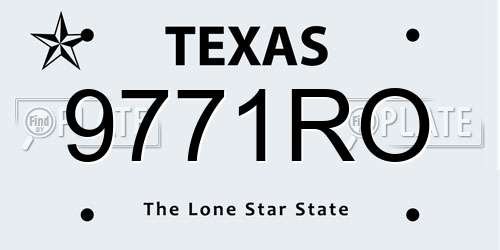 9771RO Texas License Plate