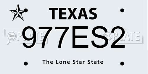 977ES2 Texas License Plate