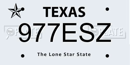 977ESZ Texas License Plate