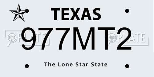 977MT2 Texas License Plate