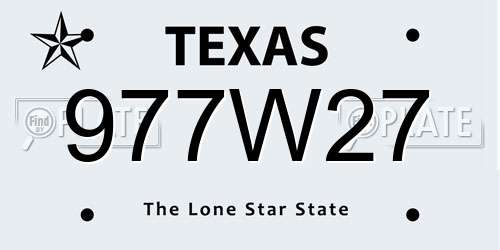 977W27 Texas License Plate