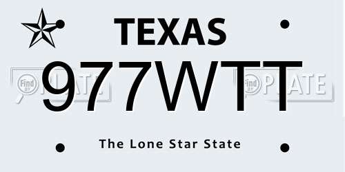977WTT Texas License Plate
