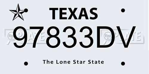 97833DV Texas License Plate