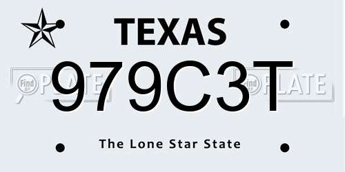 979C3T Texas License Plate
