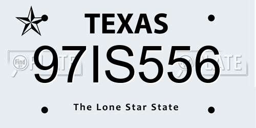 97IS556 Texas License Plate
