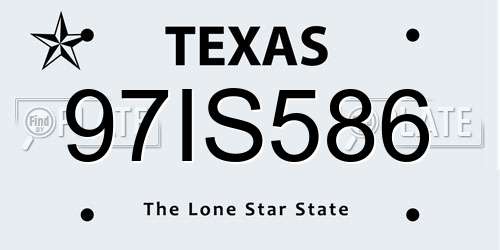 97IS586 Texas License Plate
