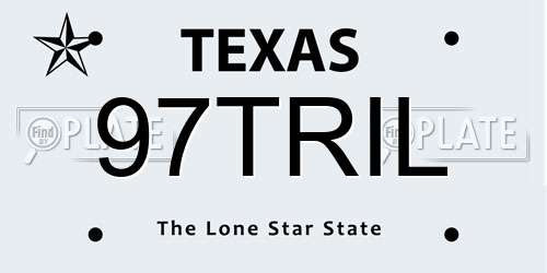 97TRIL Texas License Plate