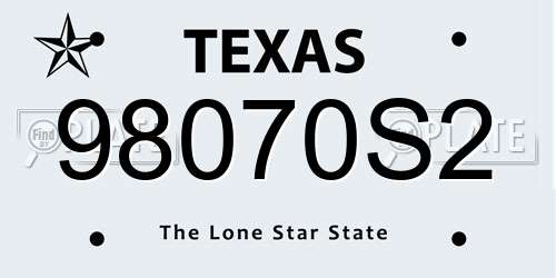98070S2 Texas License Plate