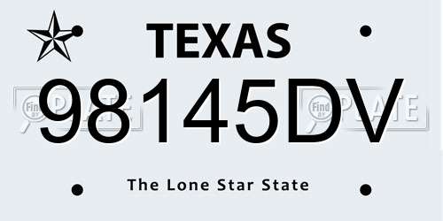 98145DV Texas License Plate