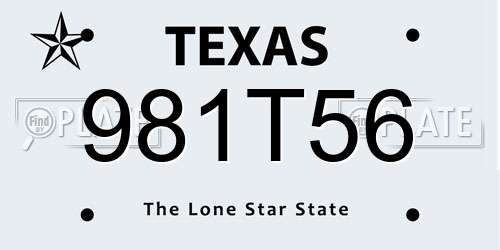 981T56 Texas License Plate