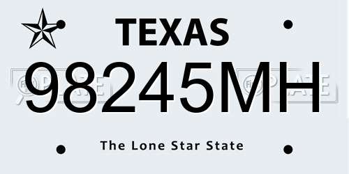 98245MH Texas License Plate
