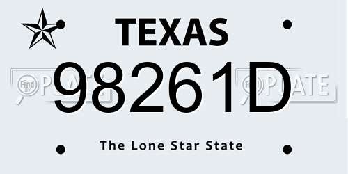 98261D Texas License Plate