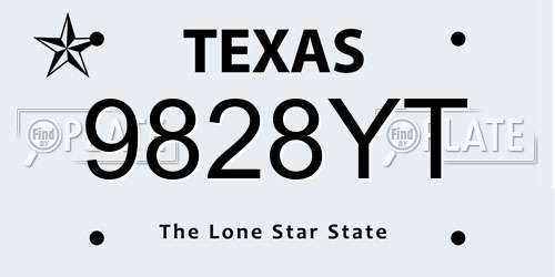 9828YT Texas License Plate