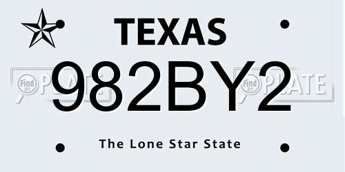 982BY2 Texas License Plate