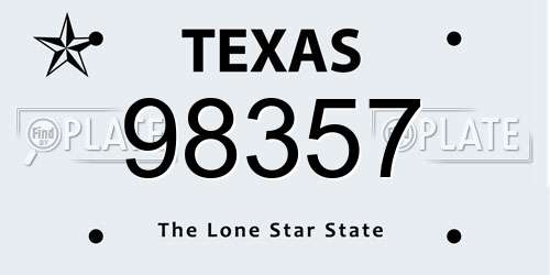 98357 Texas License Plate
