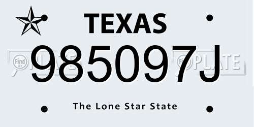 985097J Texas License Plate