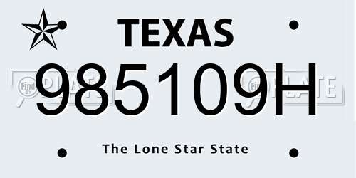985109H Texas License Plate