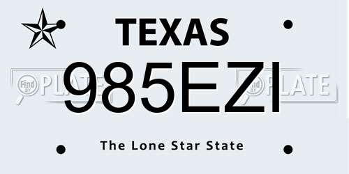 985EZI Texas License Plate