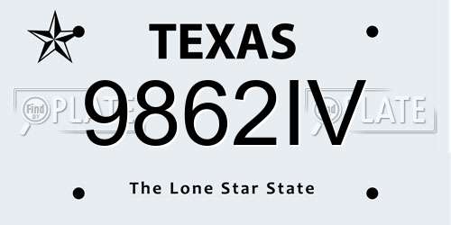 9862IV Texas License Plate