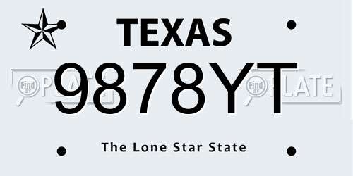 9878YT Texas License Plate