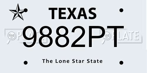 9882PT Texas License Plate