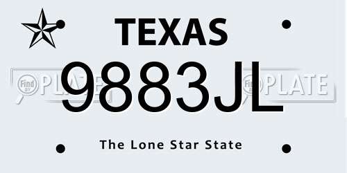 9883JL Texas License Plate