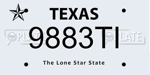 9883TI Texas License Plate