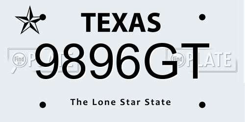 9896GT Texas License Plate
