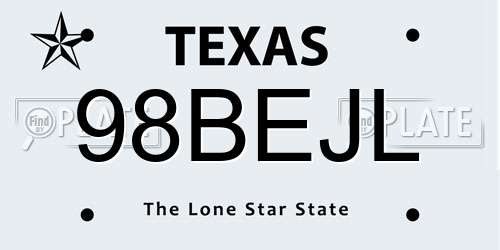 98BEJL Texas License Plate