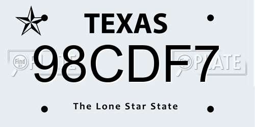 98CDF7 Texas License Plate