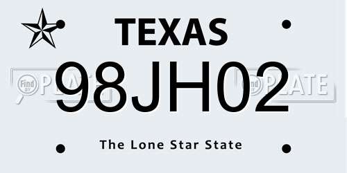 98JH02 Texas License Plate