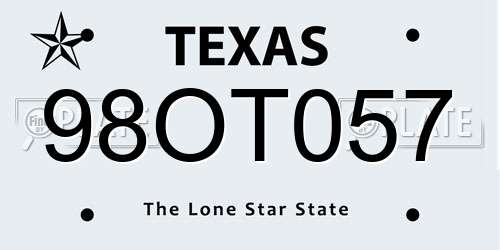 98OT057 Texas License Plate